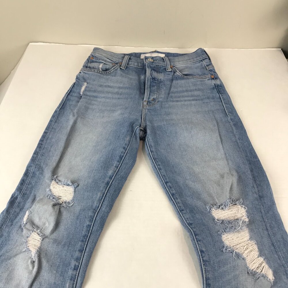 Women's Mother Highwaisted Hiker Jeans, Button fly, raw hem size 25